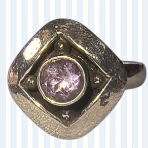 Sterling Silver And Amethyst Artisan Ring